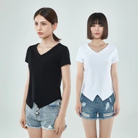 women sweetshirts short sleeve womens clothing black white t shirts for girls v neck summer clothes designgs basic female shirts