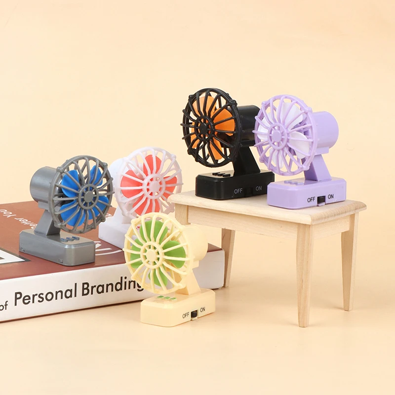 

1:12 1:6 Dollhouse Miniature Fan Model Desktop Electric Fan Rotatable Appliances Furniture Decor Toy Doll House Accessories