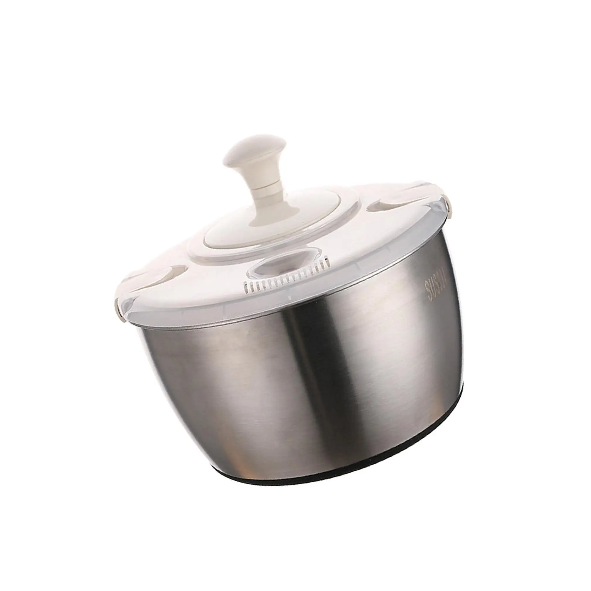 

Salad Spinner Lockable Colander Basket Compact Storage Vegetable Dryer