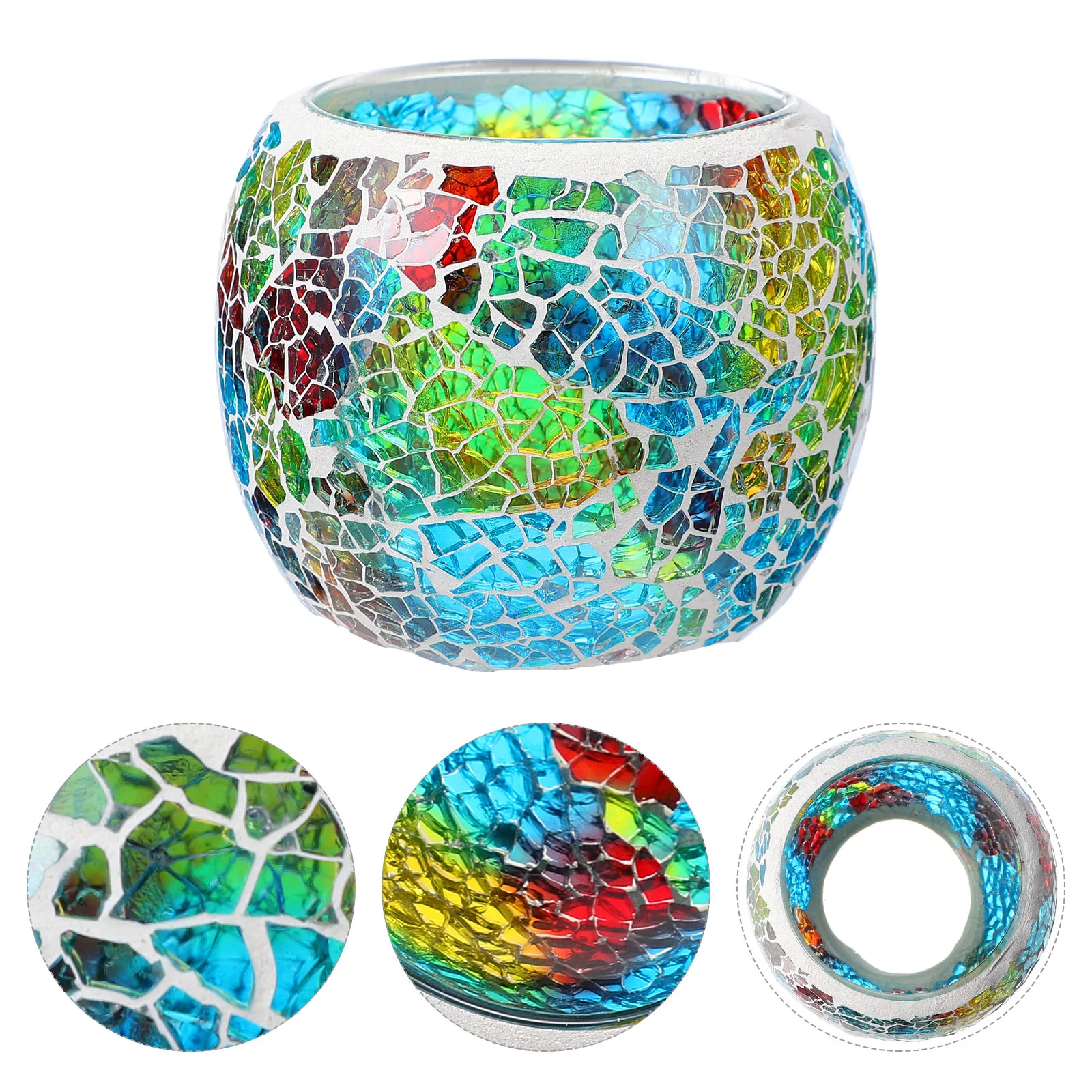 

Holdercandlestick Mosaic Holders Tealight Votive Candlesticks Scented Romantic Tabletop Ornament Vintage Cup Gift Taper