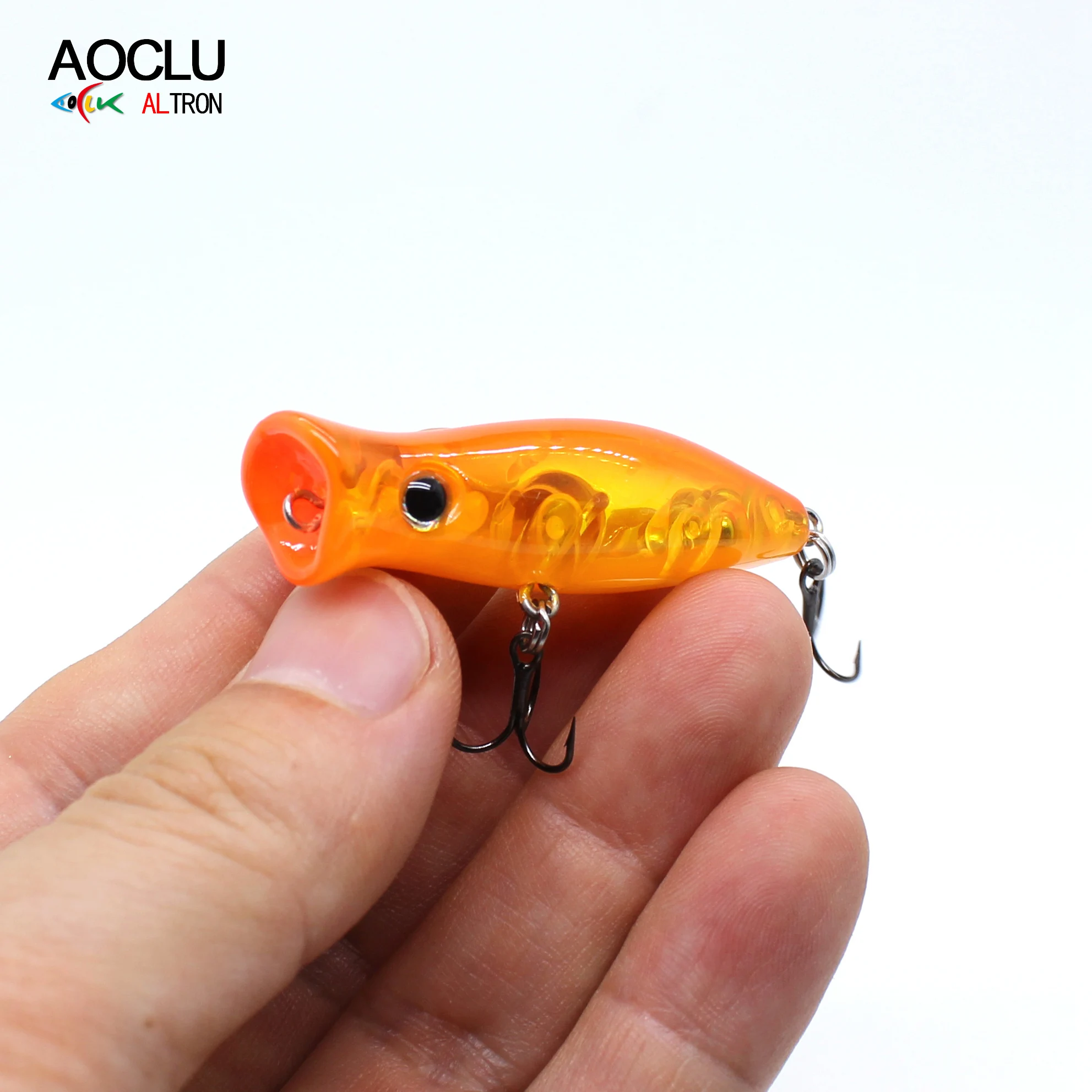 Фото AOCLU плавающий мини-Поппер 45 мм 4,0 г жесткая приманка, Воблер Topwater Swimmer с УФ-покрытием подходит для рыбы VMC Крючки японское качество №3