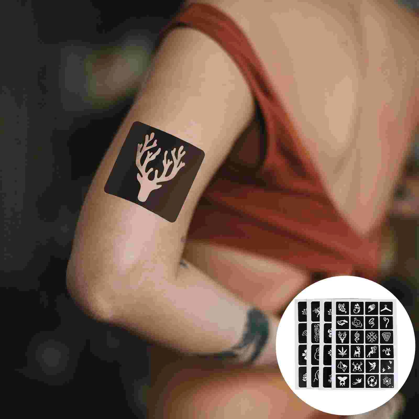 

4 Sheets Inkjet Printing Molds Semi-permanent Well Designed Tattooing Molds Tattooing Stencils for Tattooing