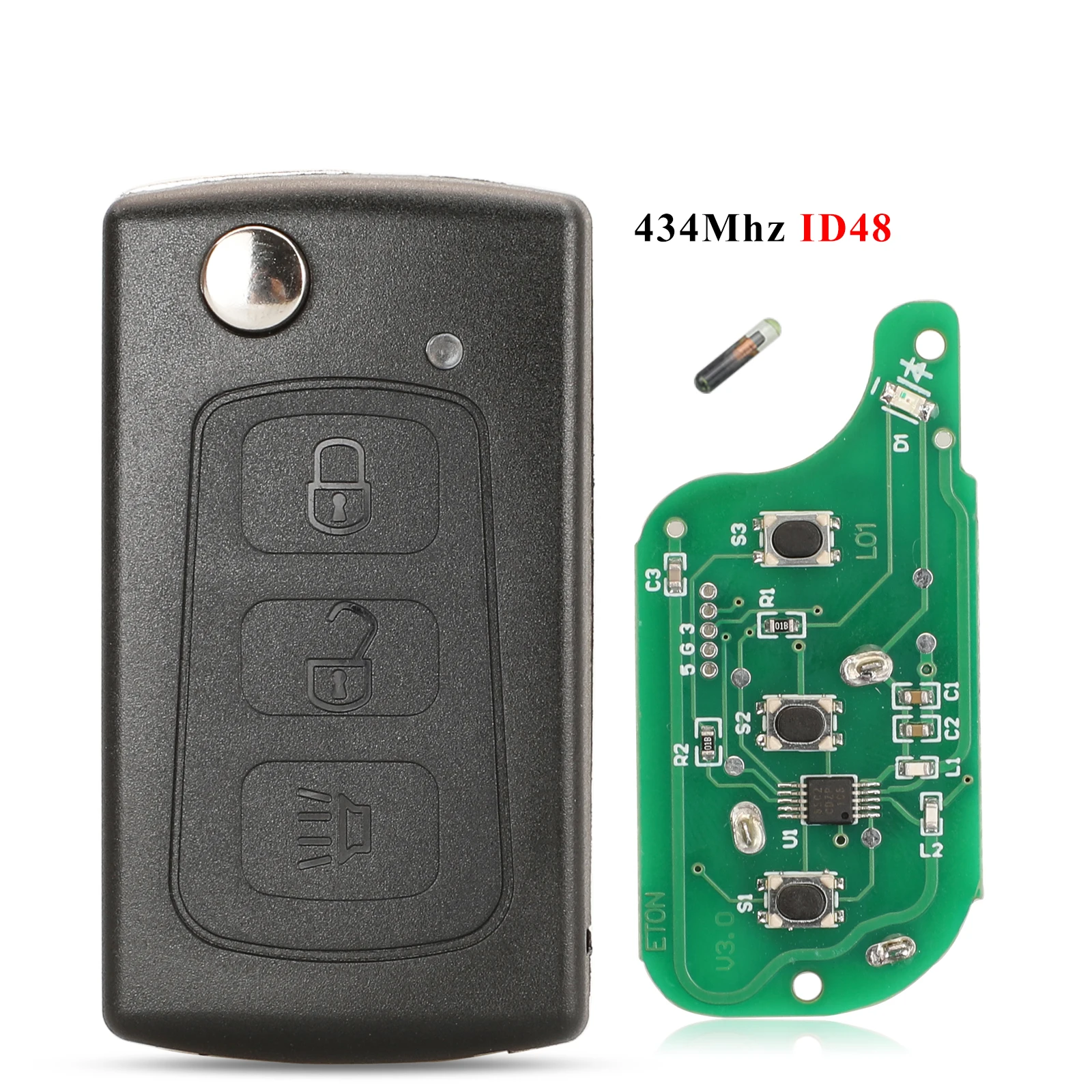 

Jingyuqin Gernuine запчасти 434 МГц ID48 флип-ключ для Great Wall Haval Hover H3 H5 3 кнопки Оригинальные заводские ключи Fob