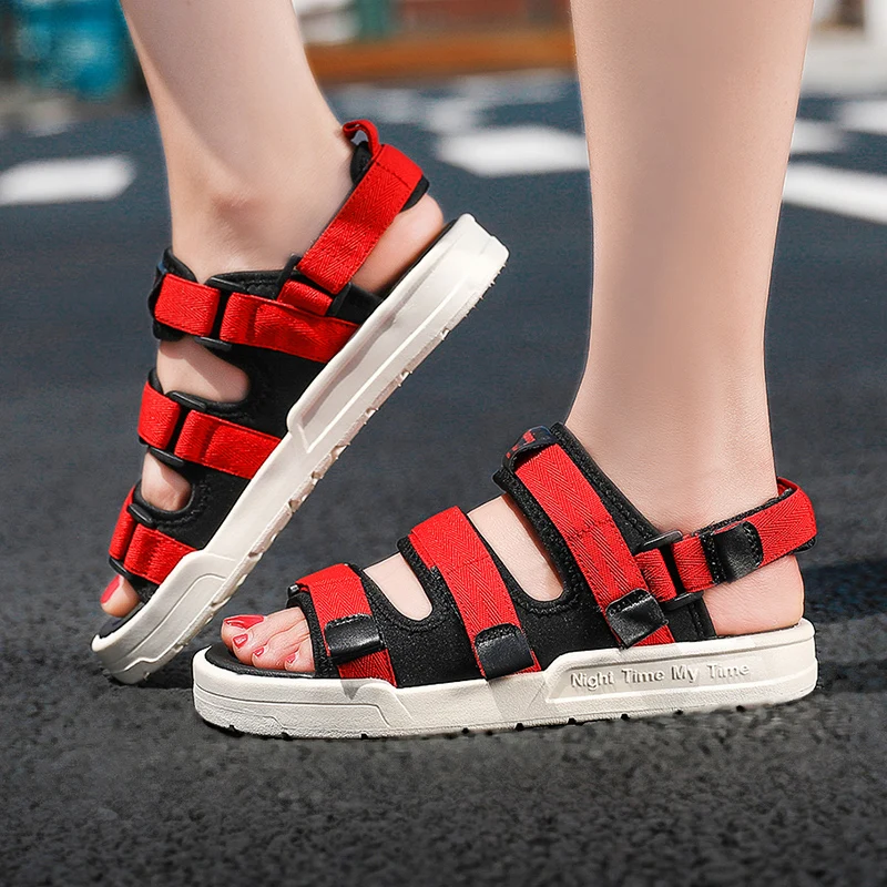 

Женские босоножки без шнуровки, черные повседневные сандалии для прогулок, 2022