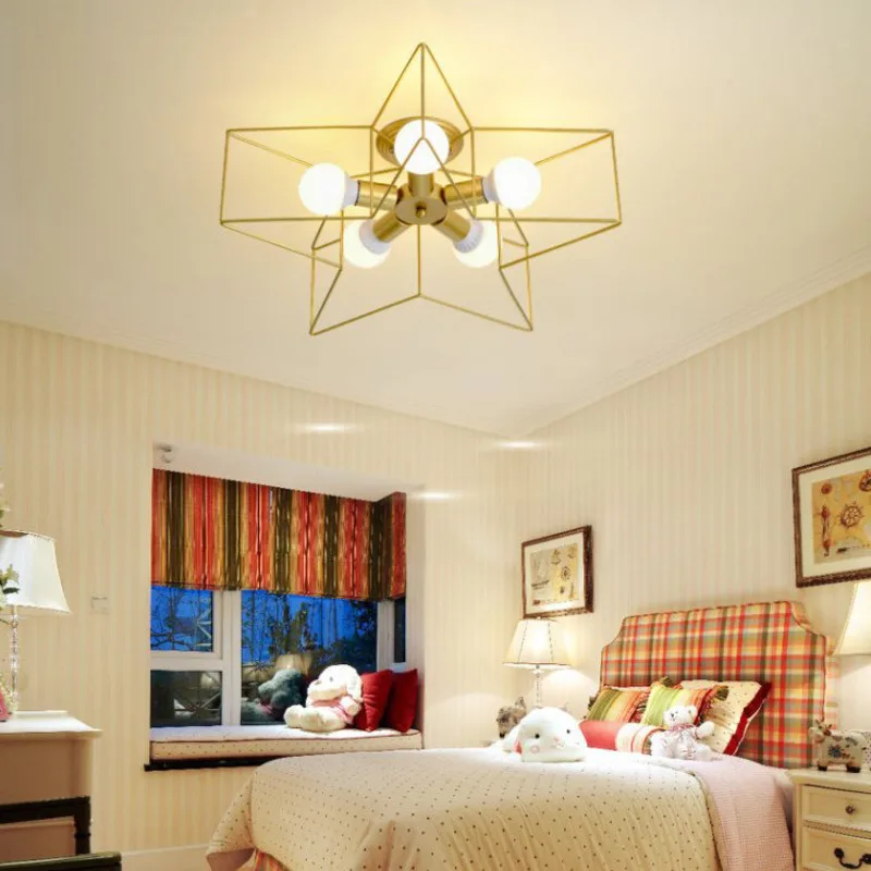 

Modern Minimalist Ceiling Lamp Pentagram Led Lighting Hollow Out Design Indoor Lighting Wrought Iron Body Wall Lamp