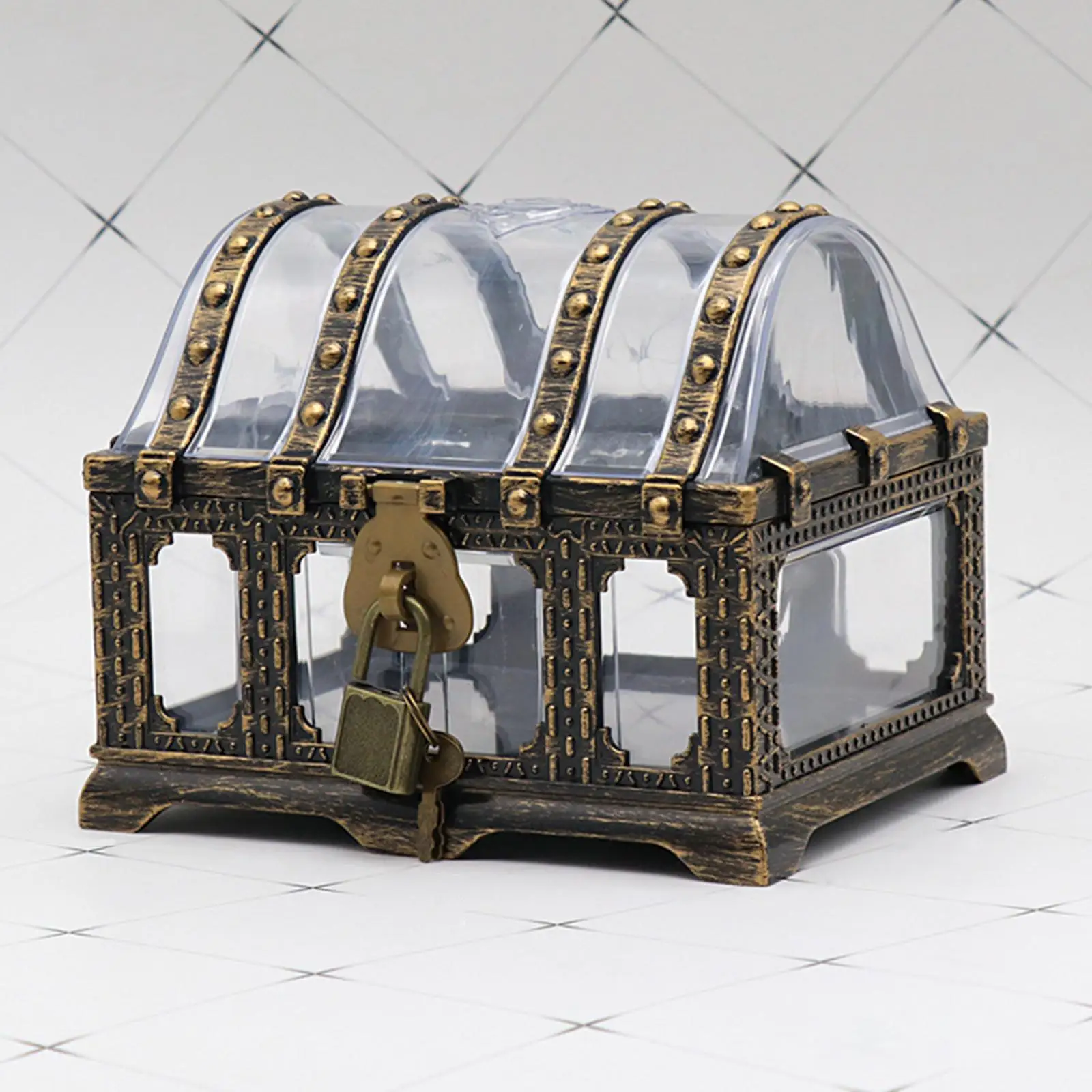 

Antique Style Pirate Treasure Chest Clear Toy Treasure Box for Party Favors