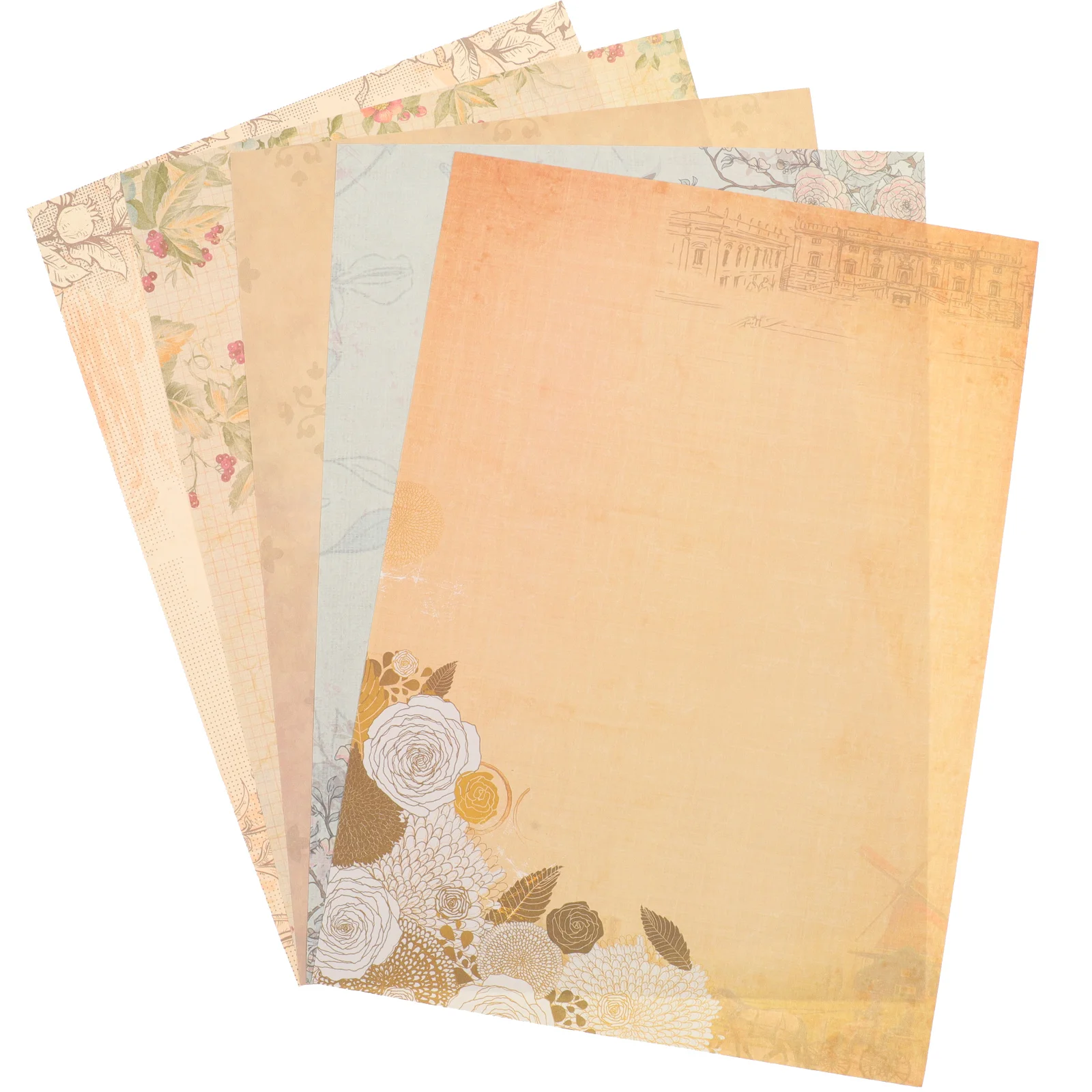

Paper Writing Letter Stationery Papers Stationary Pastoral Vintage Set Lined Invitations Printingfloral Sided European Message