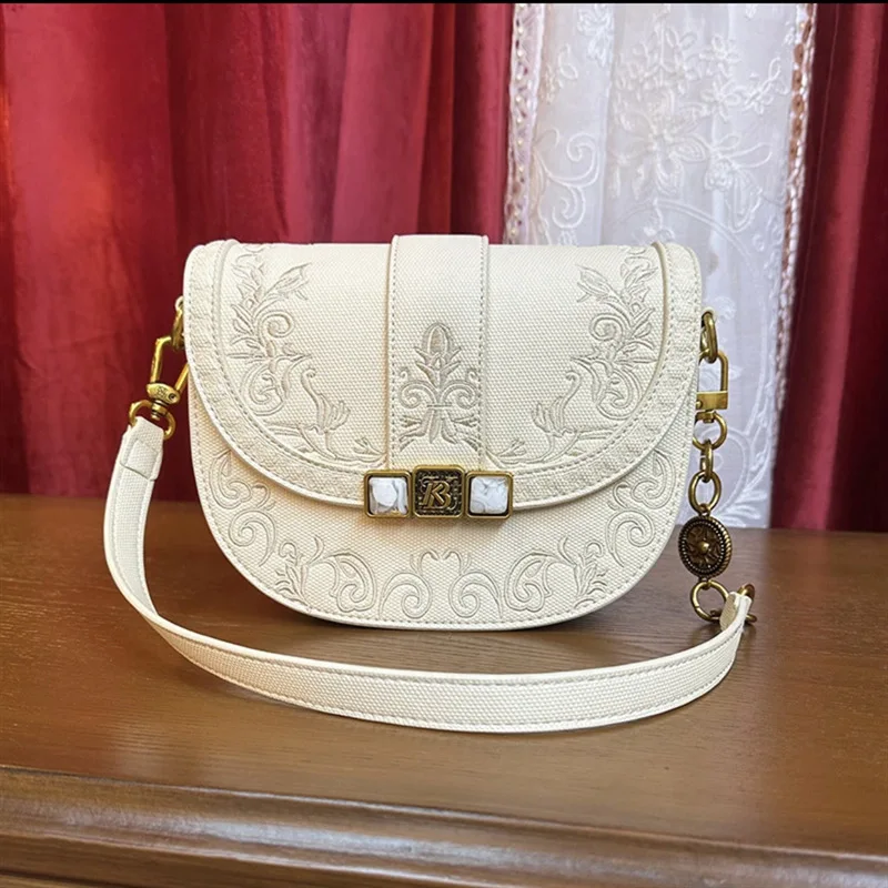 

2023 Luxury Women's Brand Retro Embroidered Saddle Women's Bags Senior Designer Fashion Classic One Shoulder Crossbody Handbag