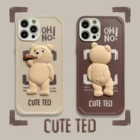 cute 3d teddy bear phone case cover for iphone 11 12 13 pro x xr xs max shockproof case for iphone 13 cases iphone case