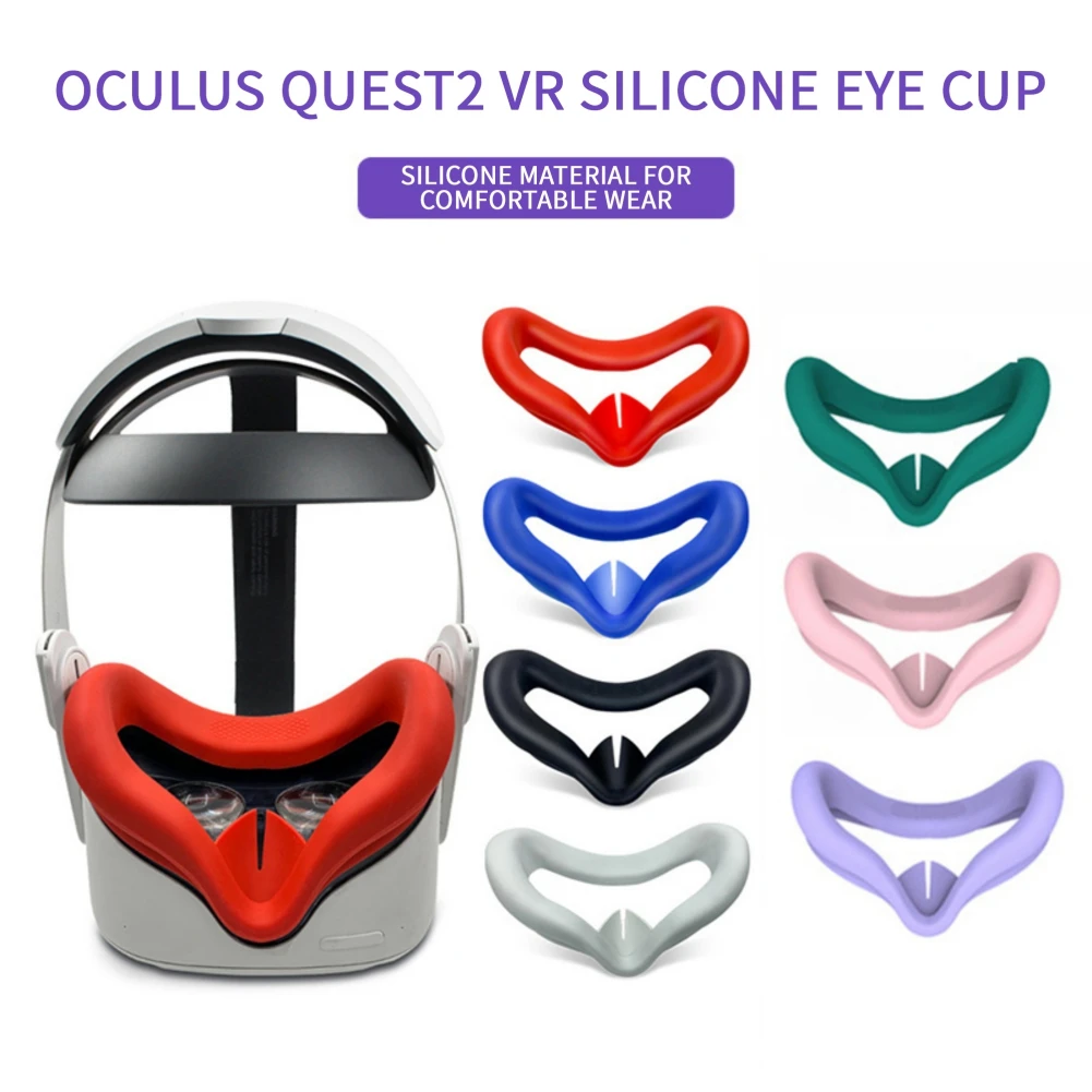 Фото Мягкая силиконовая накладка для глаз для Oculus Quest 2, чехол для глаз с блокировкой кожи, подушка для лица, Накладка для очков квест2 VR, гарнитура, маска от пота №2