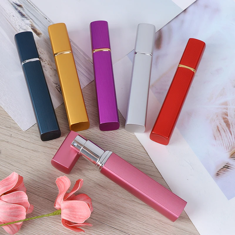 

1PCS Metal Case Glass Tank 12ml Perfume Bottle Aluminum Nozzle Spray Refillable Bottle Parfum Cosmetic Glass Container