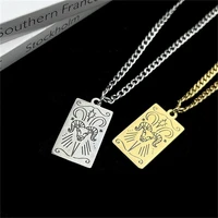 classic vintage constellation aries necklace for women men stainless steel jewelry square pendant necklaces gift for best friend