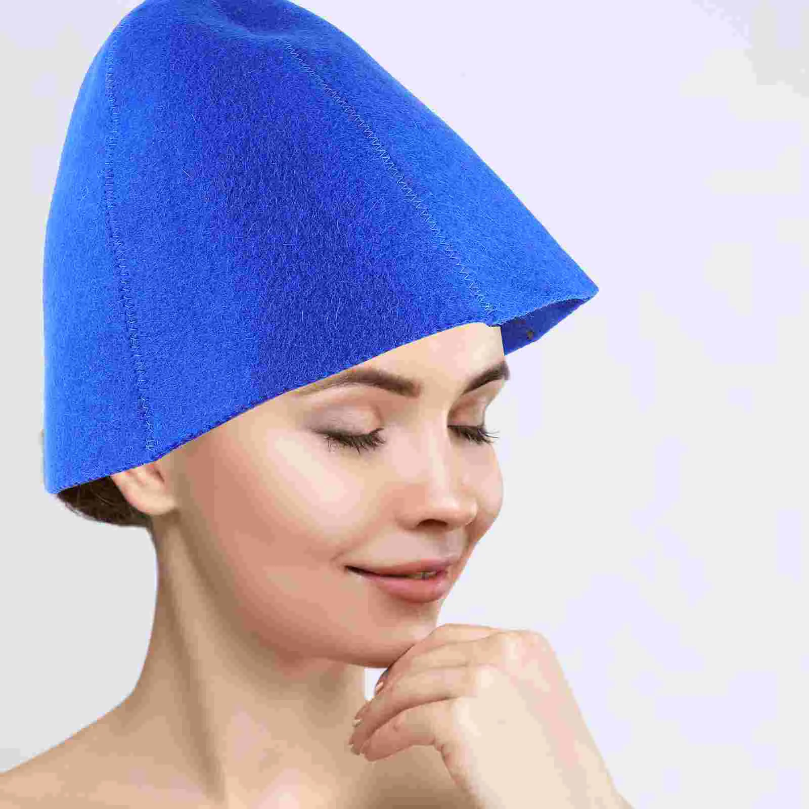 

Wool Sauna Hat Fashion Hat for Sauna Water Absorption Sauna Hat Portable Supple Sauna Hat