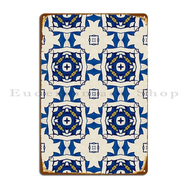 

Интенсивный синий узор 29 металлический плакат ретро домашний Паб Печать классический жестяной знак плакат