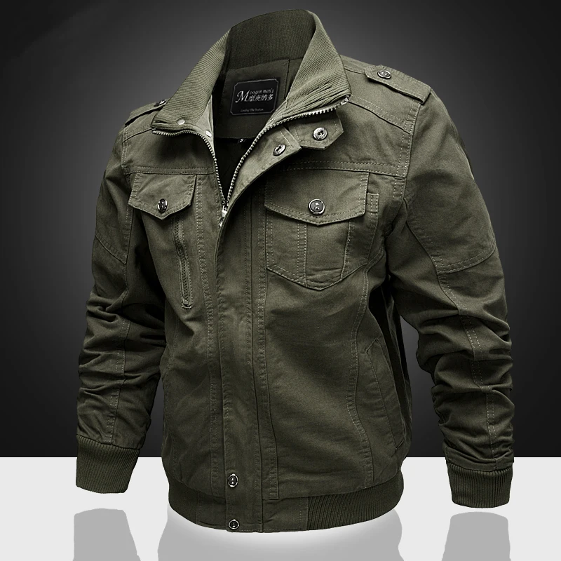 

Autumn Winter Multi-Pocket StreetWear Cotton Jackets Man Plus Size Fleece Thick Casual Jacket Men Fashion Coat Military Uniform