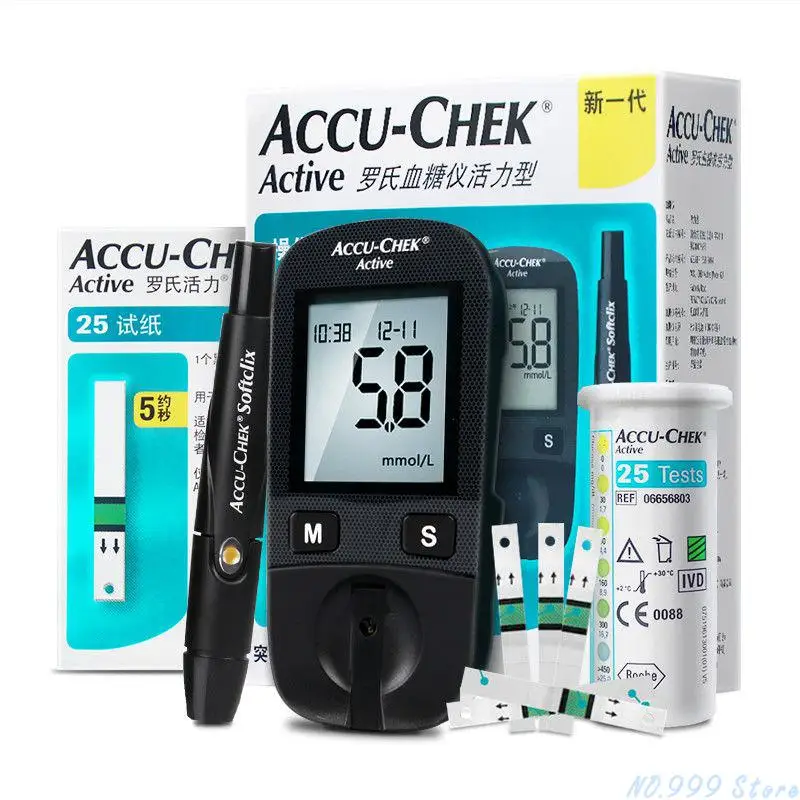 Accu Chek Active 100pcs Test Strip Lancent Diabetic Tester Diabetes Glucosemeter Monitor Meting Blood Glucose | Красота и здоровье