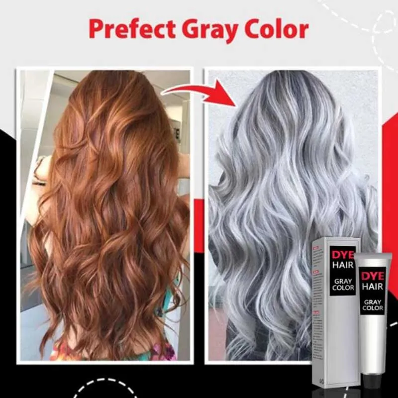 Hair Dye Cream For Unisex Grey Silver Permanent Hair Dye Col