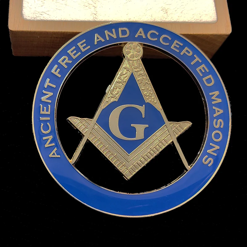 Эмблема масонского автомобиля ANCIENT FREE AND ACCEPTED Значок Mason Freemason размер 3 дюйма No 1