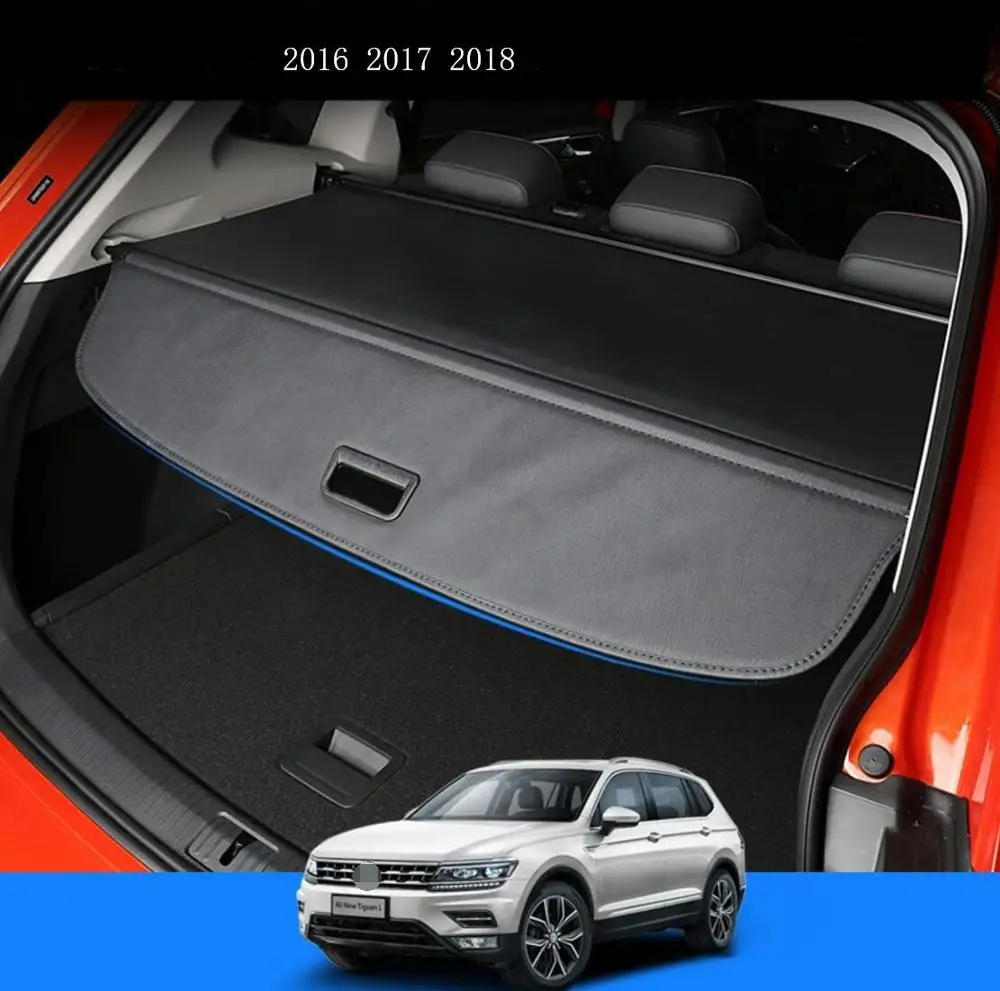 Aluminium alloy + Fabric Rear Trunk Security Shield Cargo Cover For Volkswagon VW Tiguan 2016 2017 2018 2019 Car Accessories