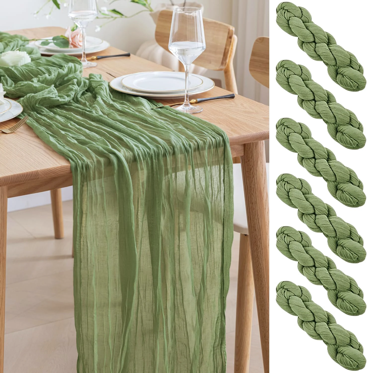 6 шт. полу-прозрачная настольная дорожка для столовых приборов