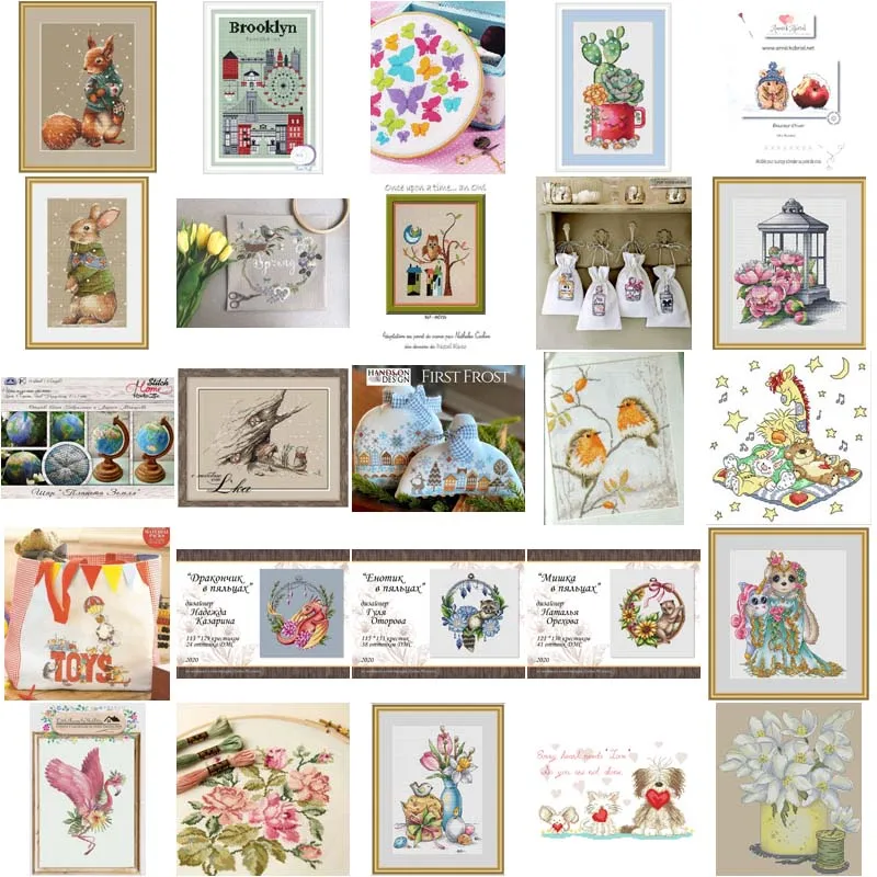 Набор для вышивания животных венок вышивка крестиком электронный рисунок PDF по