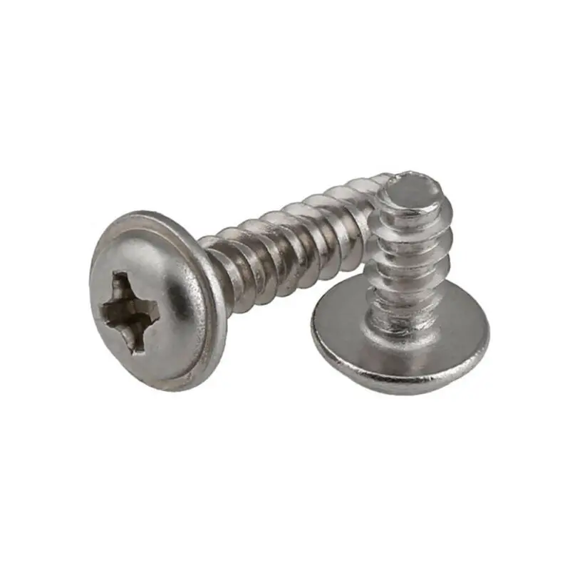 

50 шт. M2 M2.2 M2.6 M3 M4 A2 круглая головка из нержавеющей стали с шайбой Самонарезающий плоский болт