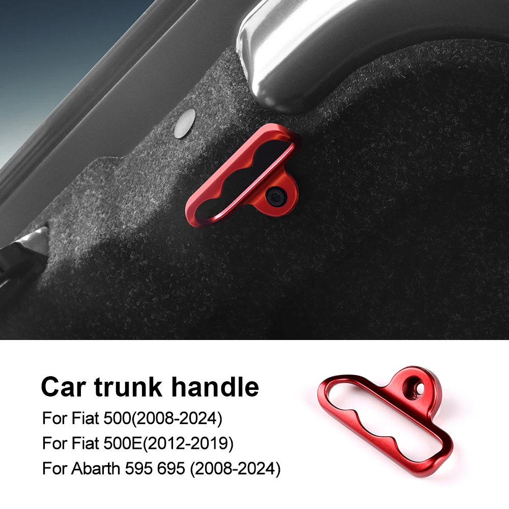 

Крышка задней двери багажника автомобиля для Abarth 595 695/Fiat 500 2008-2024 для Fiat 500E 2012-2019, аксессуары для ручек из алюминиевого сплава