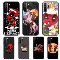 cute marvel deadpool black soft cover the pooh for huawei nova 8 7 6 se 5t 7i 5i 5z 5 4 4e 3 3i 3e 2i pro phone case cases