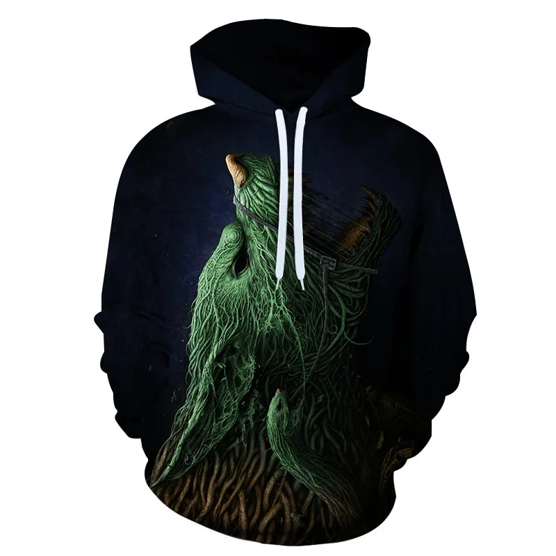 

3D Wolf Graphic Pink Hoodies Oversized Clothes For Men Spring Autumn Casual Pullovers Fashion Clothing Black Hoodie Coat Tops