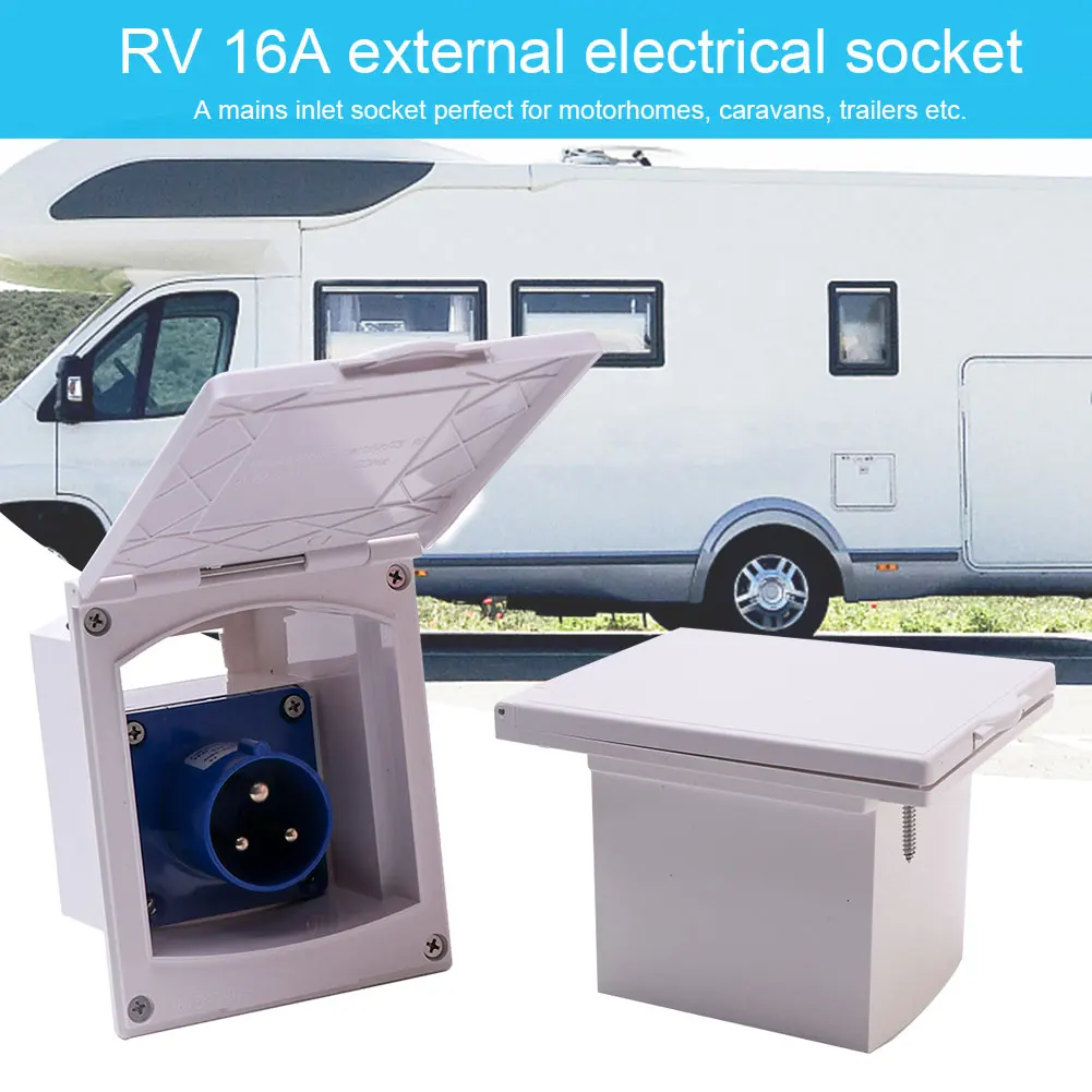 

16A фитинг RV прочная розетка на вход для автофургона водонепроницаемый штекер для жилого автофургона крюк для сети 3 Pin Flush практичные аксессу...