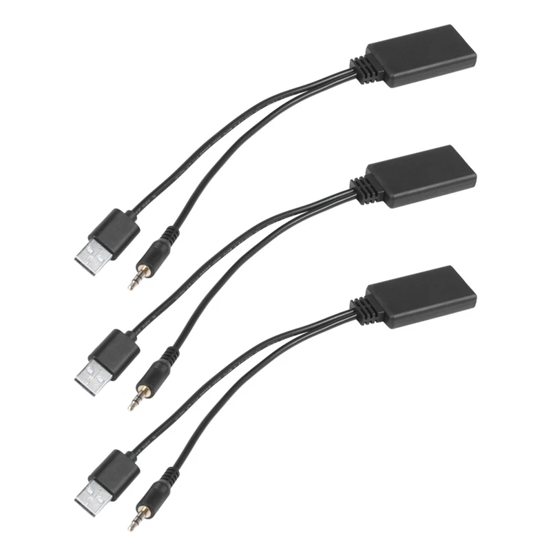 

3X Car Wireless Bluetooth Module Music Adapter Auxiliary Receiver Aux Audio USB 3.5Mm Socket For Bmw E90 E91 E92 E93