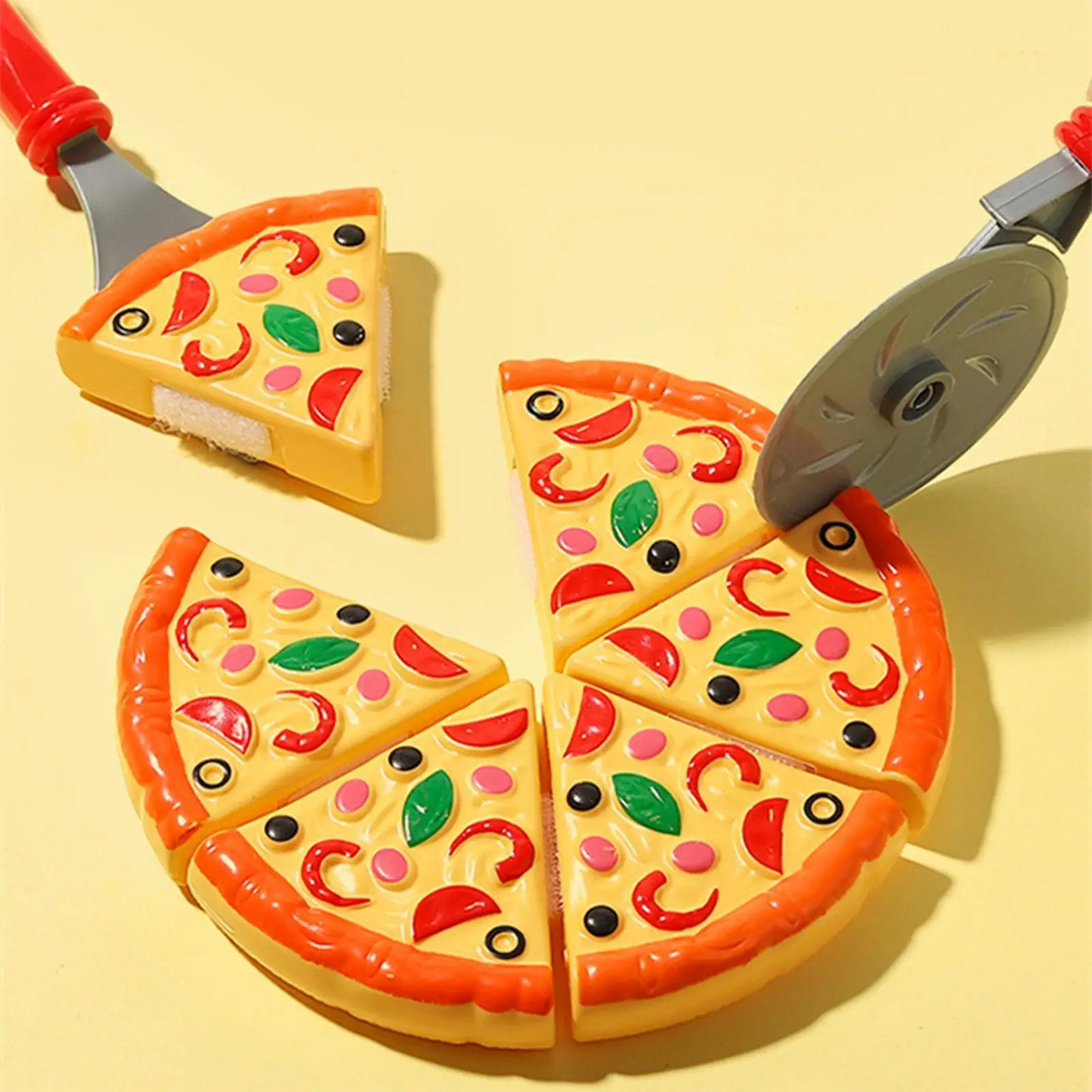 

Kids Pizza Cutting Toy Simulation Plastic Pizza Dinette Child Toy Kitchen Pretend Play Food Cooking Kitchen Toys for Girls Kids