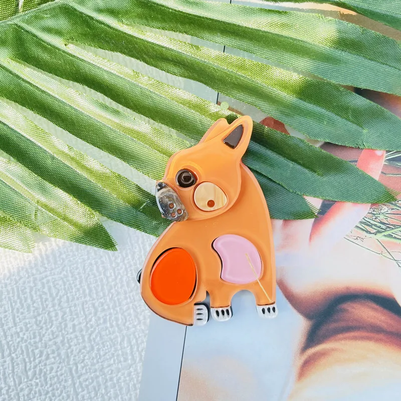 

Wuli&baby Acrylic Cute Dog Brooches For Women Unisex Lovely Puppy Animal Party Casual Brooch Pin Gifts