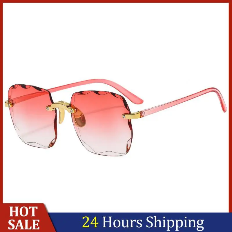 

Солнцезащитные очки без оправы, винтажные модные солнечные очки, с защитой от ультрафиолета