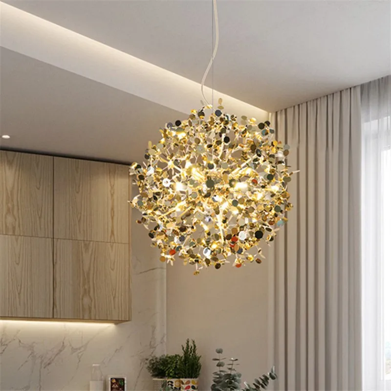 Подвесной светильник Argent из нержавеющей стали хромированный шар для столовой