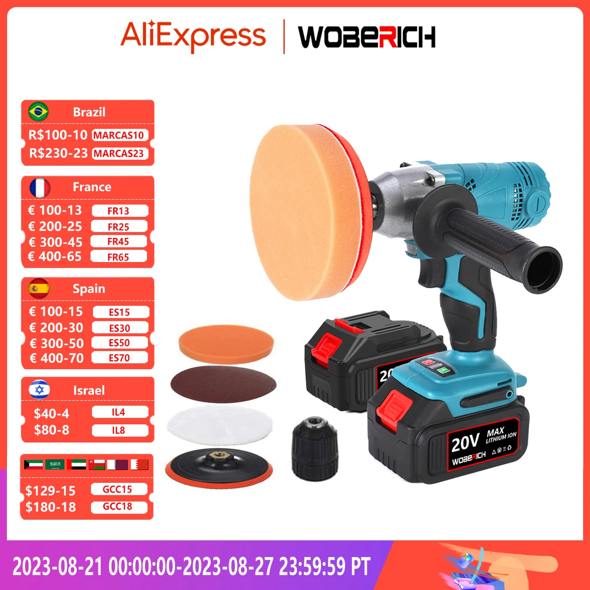 18V Cordless Electric Car Polisher Machine Auto Polishing Ma