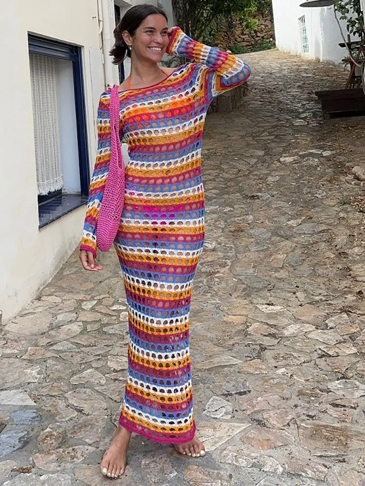 

HuaYang Dress Traf Cut Out Summer Polyester a Line Regular Beach Style Dresses Long Dresses Recommend