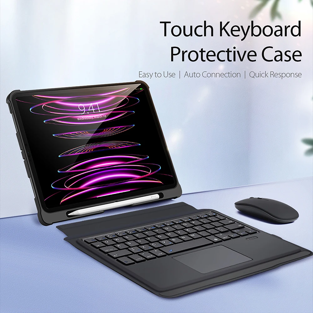 

DUXDUCIS для iPad Pro 11, беспроводная клавиатура, быстрое отклик, складная подставка для клавиатуры, защитный кожаный чехол для iPad Air 4 5