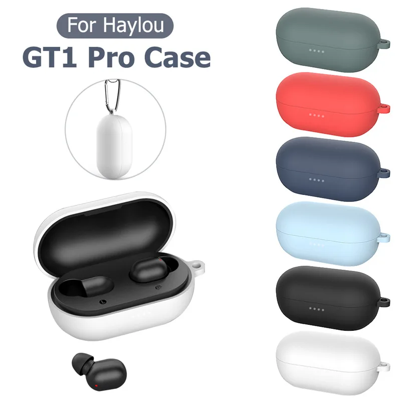 

Soft Liquid Silicone Cover Full Protective Case For Haylou GT1 pro Earphone Cases Shockproof Shell Washable Dust-proof Cover