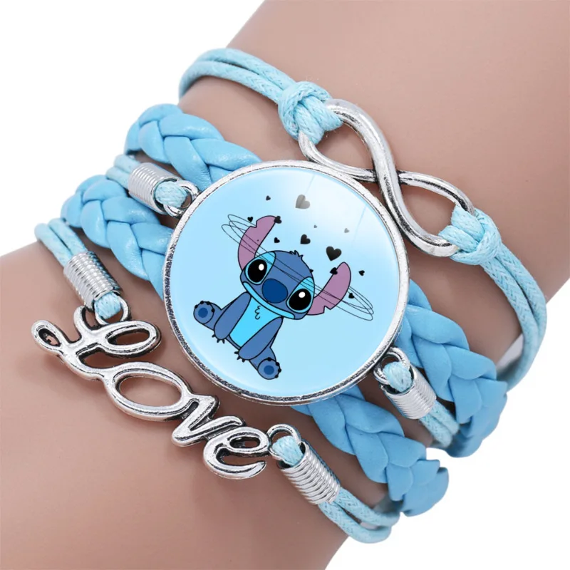 

Disney Figures Toys Stitch Anime Lilo&Stitch Bracelet Kawaii Print Cute Wristand Children Gift Christmas Party One Piece