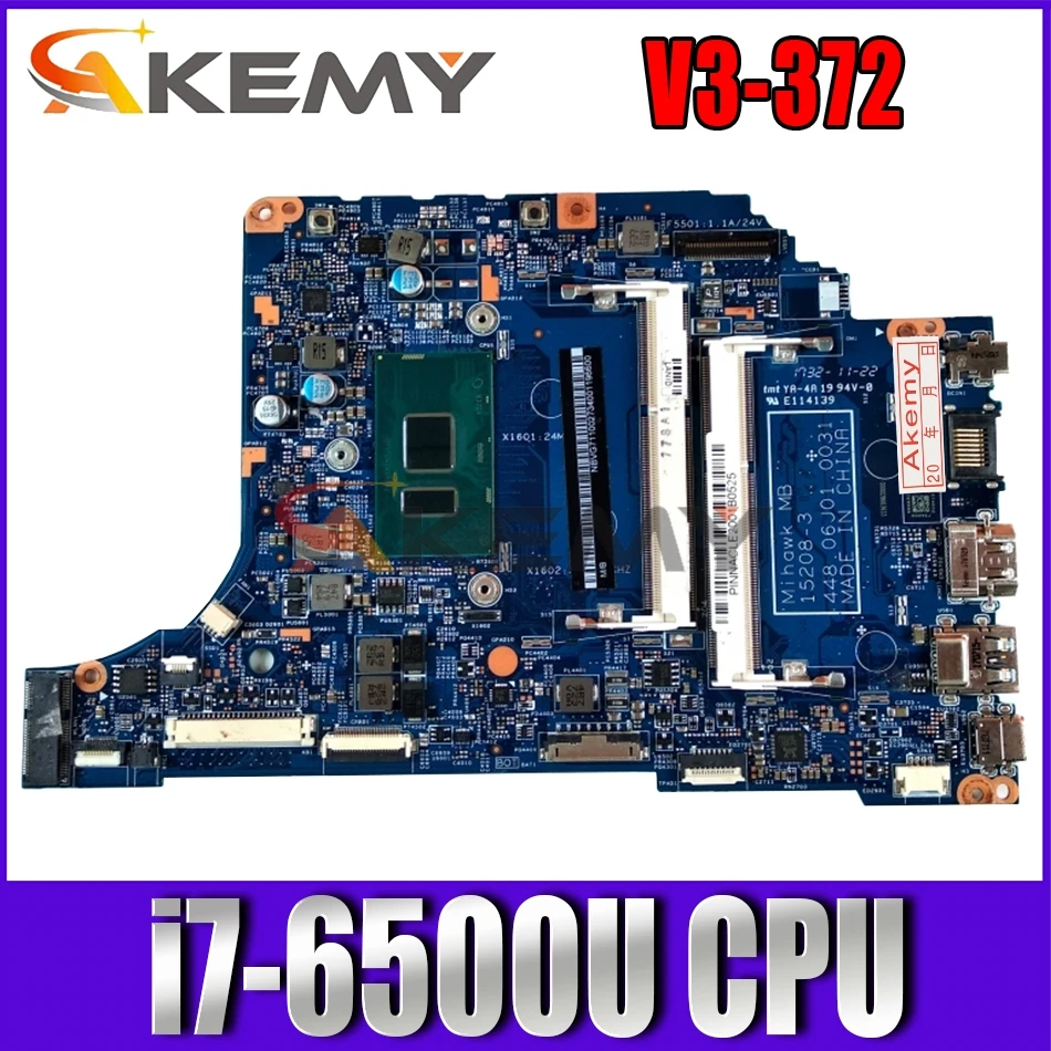 

Akemy laptop Motherboard For ACER Aspire V3-372 i7-6500U Mainboard 15208-3 SR2EZ DDR3