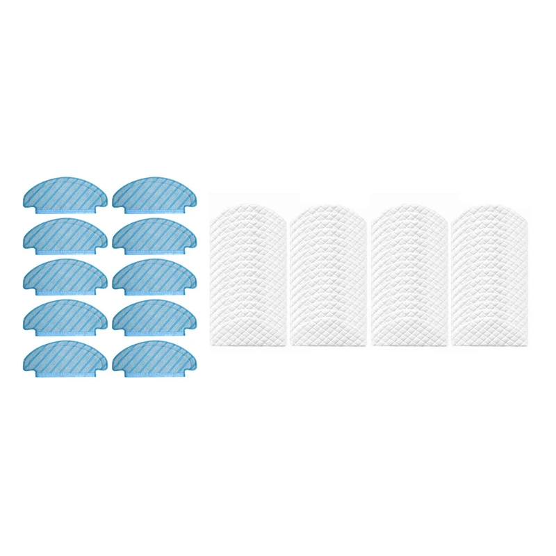 

60 Pcs Mop Cloths For Ecovacs Deebot T8 Vacuum Cleaner Accessories Mop Floor Cleaning Cloth Blue & White