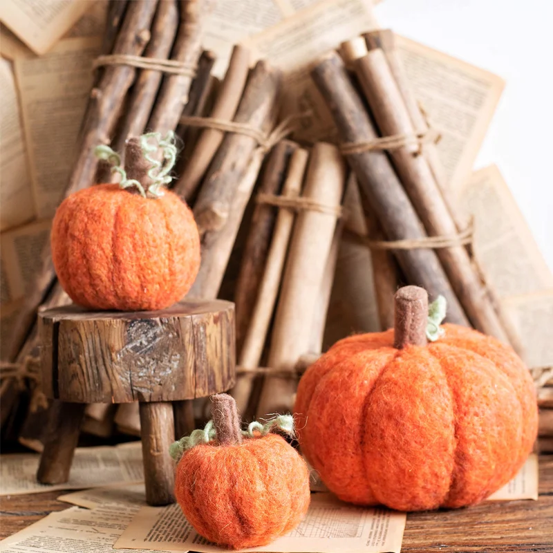 

Handmade felt pumpkin decoration model room decoration of children's room garden decoration home decor