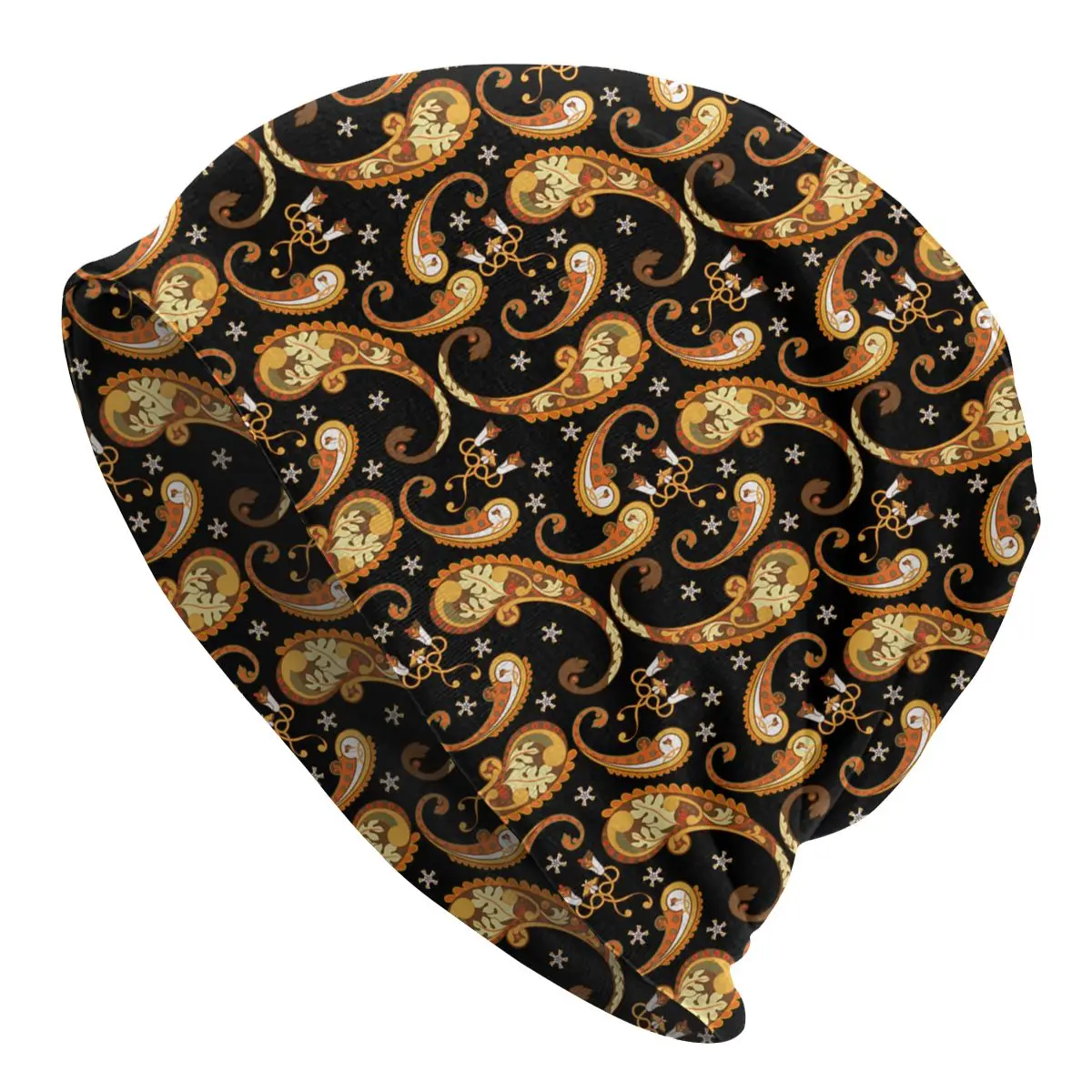

Paisley Skullies Beanies Ethnic Floral Retro Cashew Flower Hats Casual Autumn Winter Street Men Women Caps Warm Bonnet Knit Hat