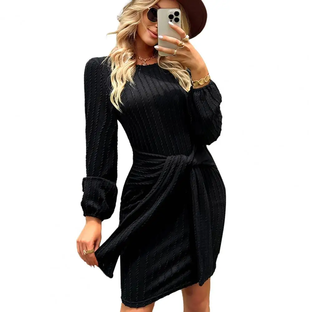 

Элегантные платья для женщин 2022 облегающее платье с длинным рукавом и завязкой на талии облегающее платье с запахом на бедрах вечернее жакк...