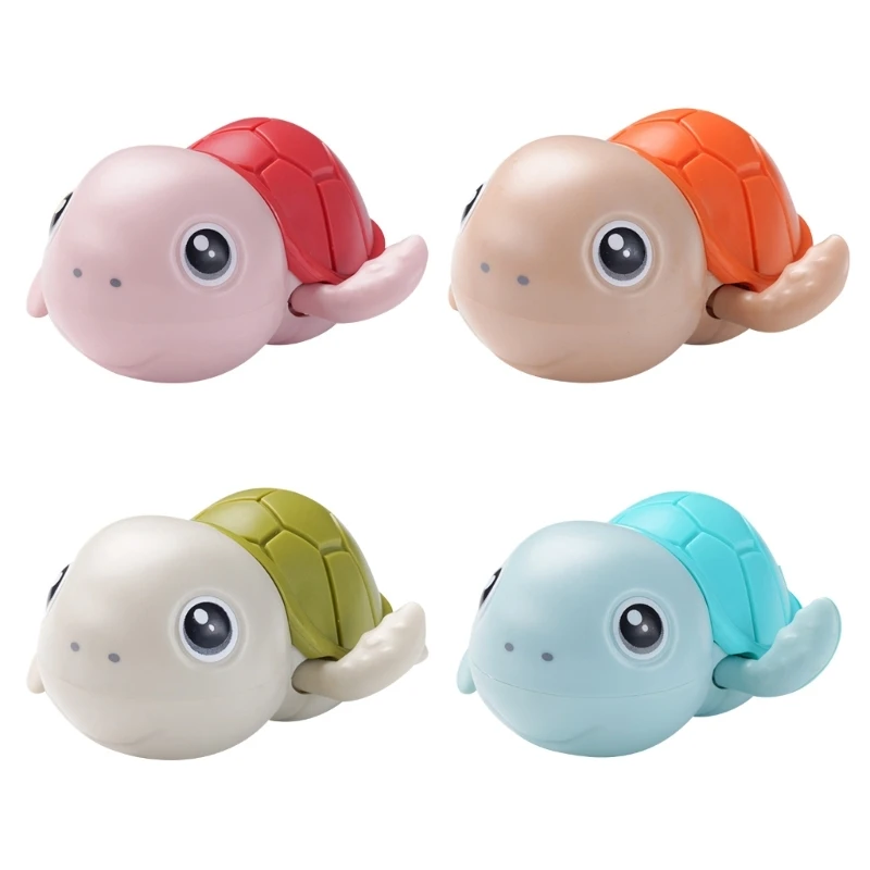 Clockwork  Baby Bath Toy Winding Toy Educational Wind-up Water Pool Toy Swimming Tortoise Toy for Infant 4M/6M/12M QX2D