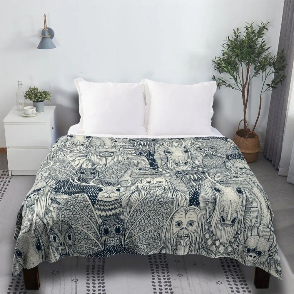 

Cryptid Crowd Indigo Pearl Fluffy Soft Crochet Luxury For Sofa At Home Plaid With Tassels Throw Blanket