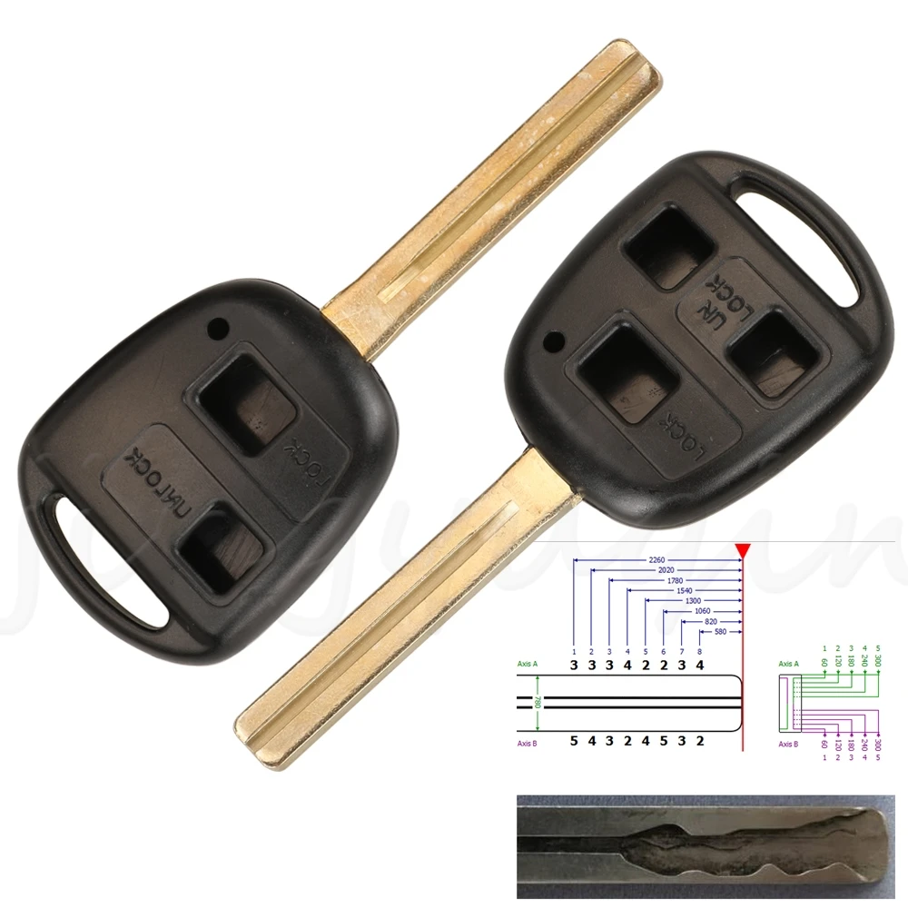 

Jingyuqin 2/3 кнопки сменный удаленный автомобильный ключ чехол-брелок для Toyota Lexus GS LX ES 250 300 Toy48 TOY40 Blade