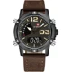 The Round Military Style Men Big Dial Watches Leather Band Fashion Multi-function Sports Dual Display Watch Relogio Masculino Other Image