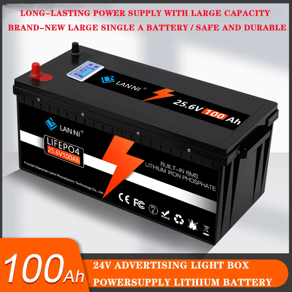 Батарея класса А, 12 В, 24 В, 400 Ач, 200 ач, 100 Ач, LiFePO4, встроенные BMS литий-железо-фосфатные ячейки для гольф-мобиля, солнечная, So